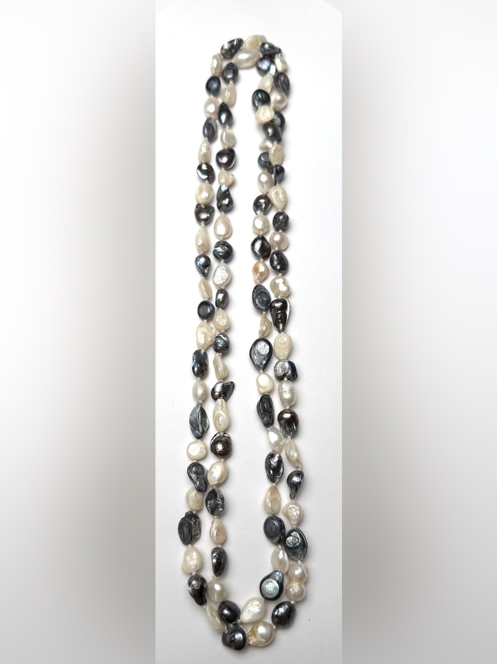 Freshwater natural uncultured dyed pearl necklace